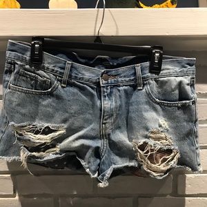 Distressed American flag shorts